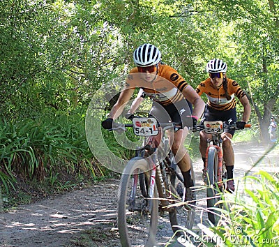 Absa Cape Epic MTB race in March 2022 - OVERALL WINNERS WOMEN'S CATEGORY Editorial Stock Photo