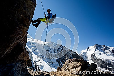 Abseiling Stock Photo