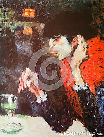 The Absinthe Drinker, 1901 - Pablo Picasso Editorial Stock Photo