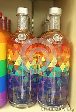 Absolut Vodka True Colors Equality Bottle Editorial Stock Photo