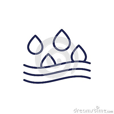 Absorption, absorb water line icon Vector Illustration