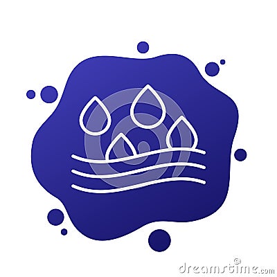 Absorption, absorb water line icon, vector Vector Illustration