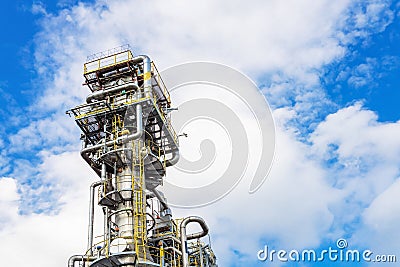 The absorption column of the gas processing plant Stock Photo