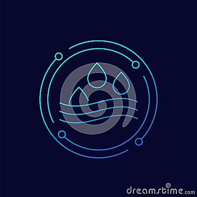 Absorption icon, absorb water linear design Vector Illustration