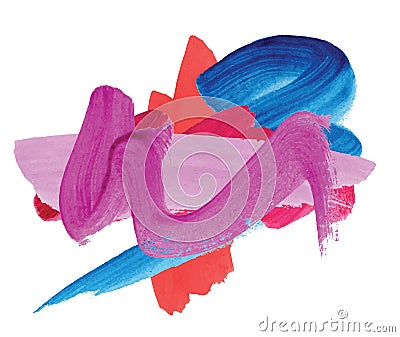 Absract design watercolor brush strokes composition hand drown Vector Illustration