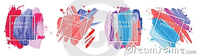 Absract design watercolor brush strokes composition hand drown Vector Illustration