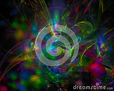 Absract digital fractal, fantasy design Stock Photo