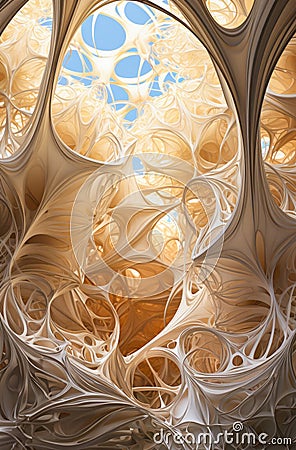 Absract Dynamic Organic Background. Biomorphic design free form surface. Fractal organic structure Stock Photo