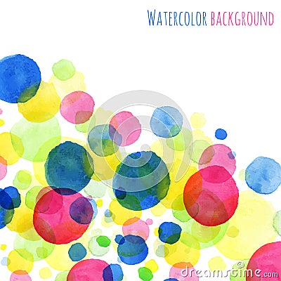 Abstact background, watercolor painted round Vector Illustration