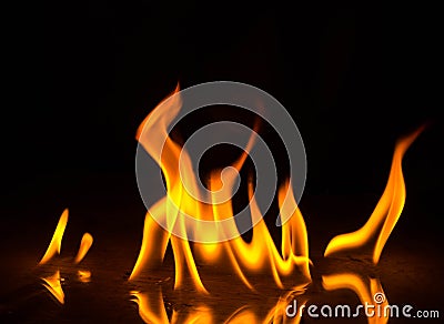 Abstact wallpaper fire flames on black background Stock Photo