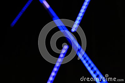 ABSTARCT COLORED BLURRED NIGHT LIGHT. MODERN ARCHITECTURE BUILDING Stock Photo