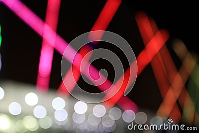 ABSTARCT COLORED BLURRED NIGHT LIGHT. MODERN ARCHITECTURE BUILDING Stock Photo