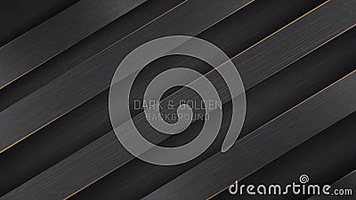 Abstrac black metal background with futurisctic and modern concept. Vector Illustration