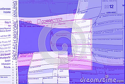 Abstract 1099 Miscellaneous Forms Stock Photo