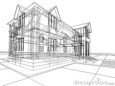 Abstract 3D construction Cartoon Illustration