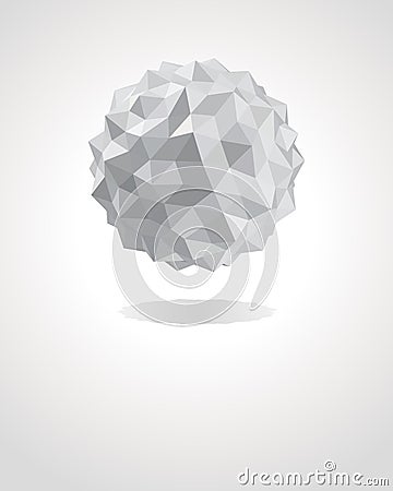 Abstract 3d origami paper sphere Vector Illustration