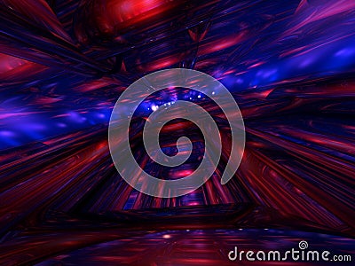 Abstract 3D Render Red Blue Tube Background Stock Photo