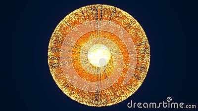 Abstract 3D Rendering. Dyson Sphere Concept. Iris Like Network of Interconnected Glowing Nodes Around a Central Core. Stock Photo