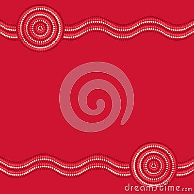 Abstract Aboriginal line painting Stock Photo