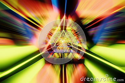 Abstract Acceleration Speed Motion through light tunnel Stock Photo