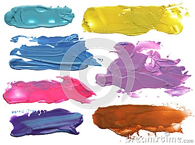 Abstract acrylic brush strokes blots Stock Photo