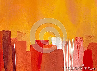 Abstract acrylic paint textured brush strokes background. On trend dark reddish brown rooibos tea, golden yellow ochre, pink, Stock Photo