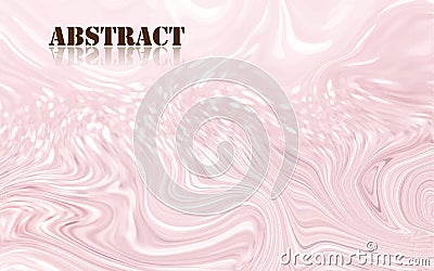 Abstract pastel pink acrylic paint waves surface Vector Illustration