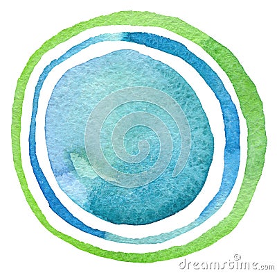 Abstract acrylic and watercolor circle painted background. Stock Photo