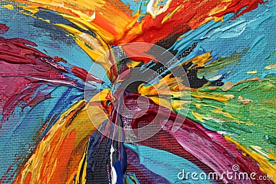 Abstract acrylic and watercolor smear blot painting. Color horizontal texture background. Expressionism Stock Photo