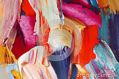 Abstract acrylic and watercolor smear blot painting. Color texture horizontal modern background Stock Photo