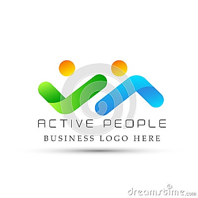 Abstract active people Logo, success on Corporate Invest Business Logo design. Financial Investment logo Cartoon Illustration