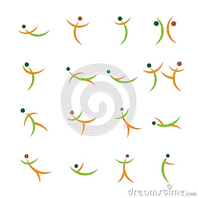 Abstract active silhouettes Vector Illustration