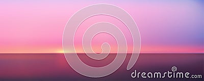 Abstract aerial panoramic view of sunset over ocean. Nothing but sky and water. Beautiful serene scene. Vector illustration Vector Illustration