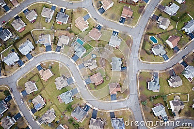 Abstract Aerial of Residential Homes Stock Photo