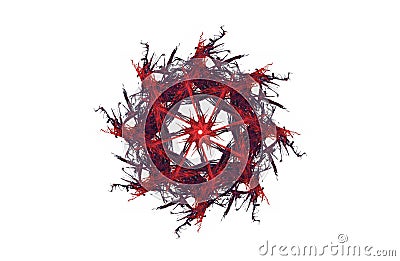 Abstract aggressive fractal red black figure Stock Photo