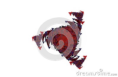 Abstract aggressive fractal red black symmetric figure Stock Photo