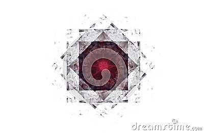 abstract aggressive fractal red black symmetric figure Stock Photo