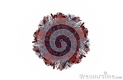 Abstract aggressive fractal red black symmetric figure Stock Photo