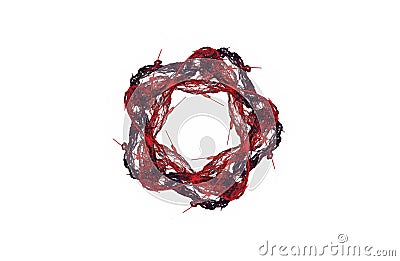 abstract aggressive fractal red black symmetric figure Stock Photo