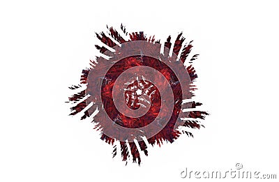 Abstract aggressive fractal red black symmetric figure Stock Photo