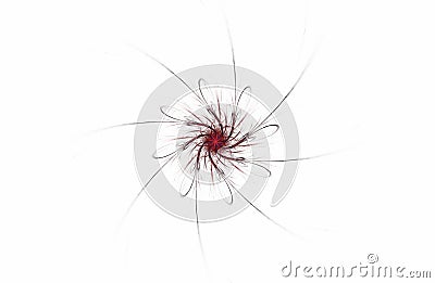 Abstract aggressive fractal red black symmetric figure Stock Photo