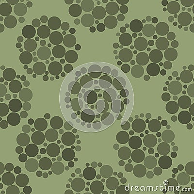 Abstract allium flower seedhead seamless vector pattern background. Small seeds within large circle sphere shapes Vector Illustration