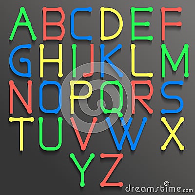 Abstract alphabet colorful. Vector Illustration