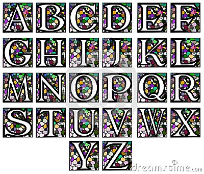 Abstract alphabet in mosaic Vector Illustration