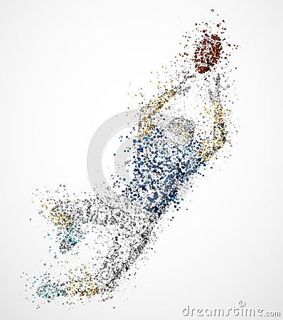 Abstract american football player Vector Illustration