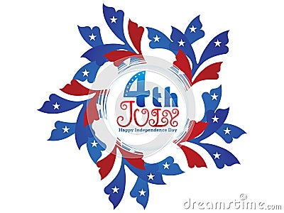 Abstract american independence day floral Vector Illustration