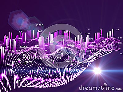 Abstract analysis infographics background. Spatio temporal data. Big data. 3d diagram analysis data Stock Photo