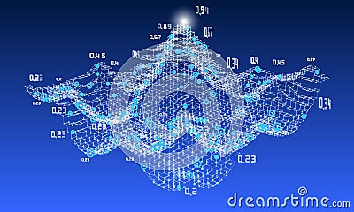 Abstract analysis infographics background. Spatio temporal data. Big data. Vector Illustration Vector Illustration