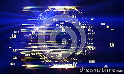 Abstract analysis infographics. Bright sphere mesh of the data array. Big data concept Stock Photo