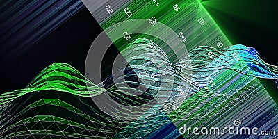 Abstract analytical background with blurred lines. Quantum cryptography concept. Analytics algorithms data. Banner for business, Stock Photo